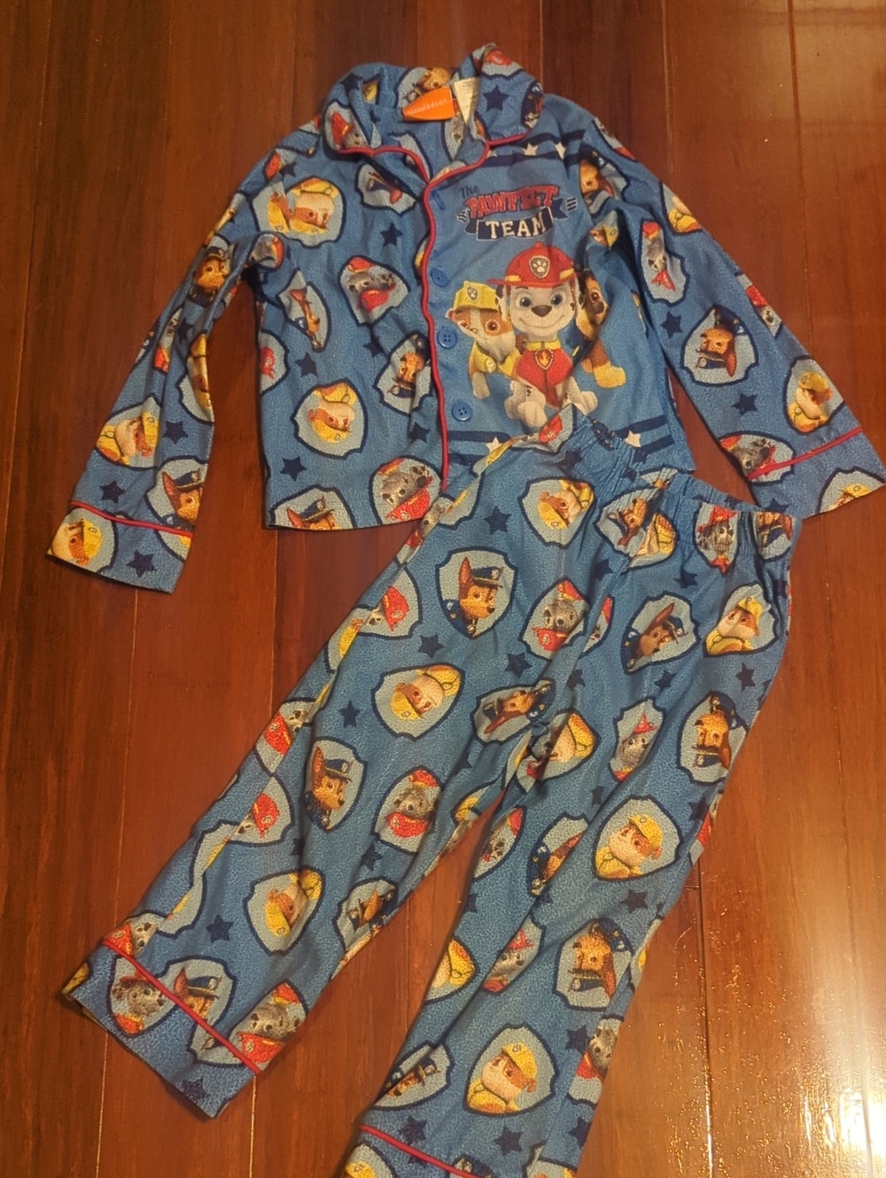 Paw Patrol Blue Character Print Kids Pajama Set